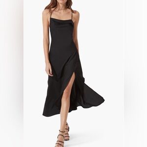 ASTR The Label (purchased at Nordstroms) black slip dress with cross back